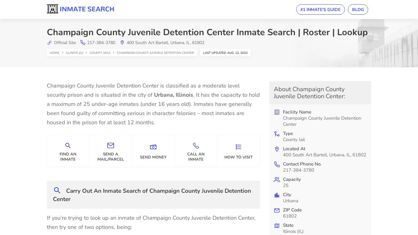 Champaign County Juvenile Detention Center Inmate Search ...